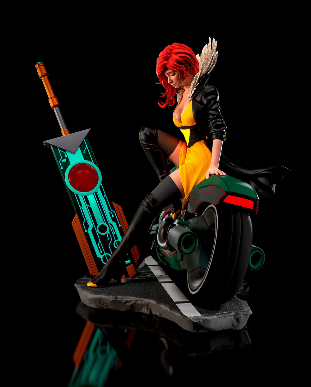 RED — Transistor — Statue by H3llcreator
