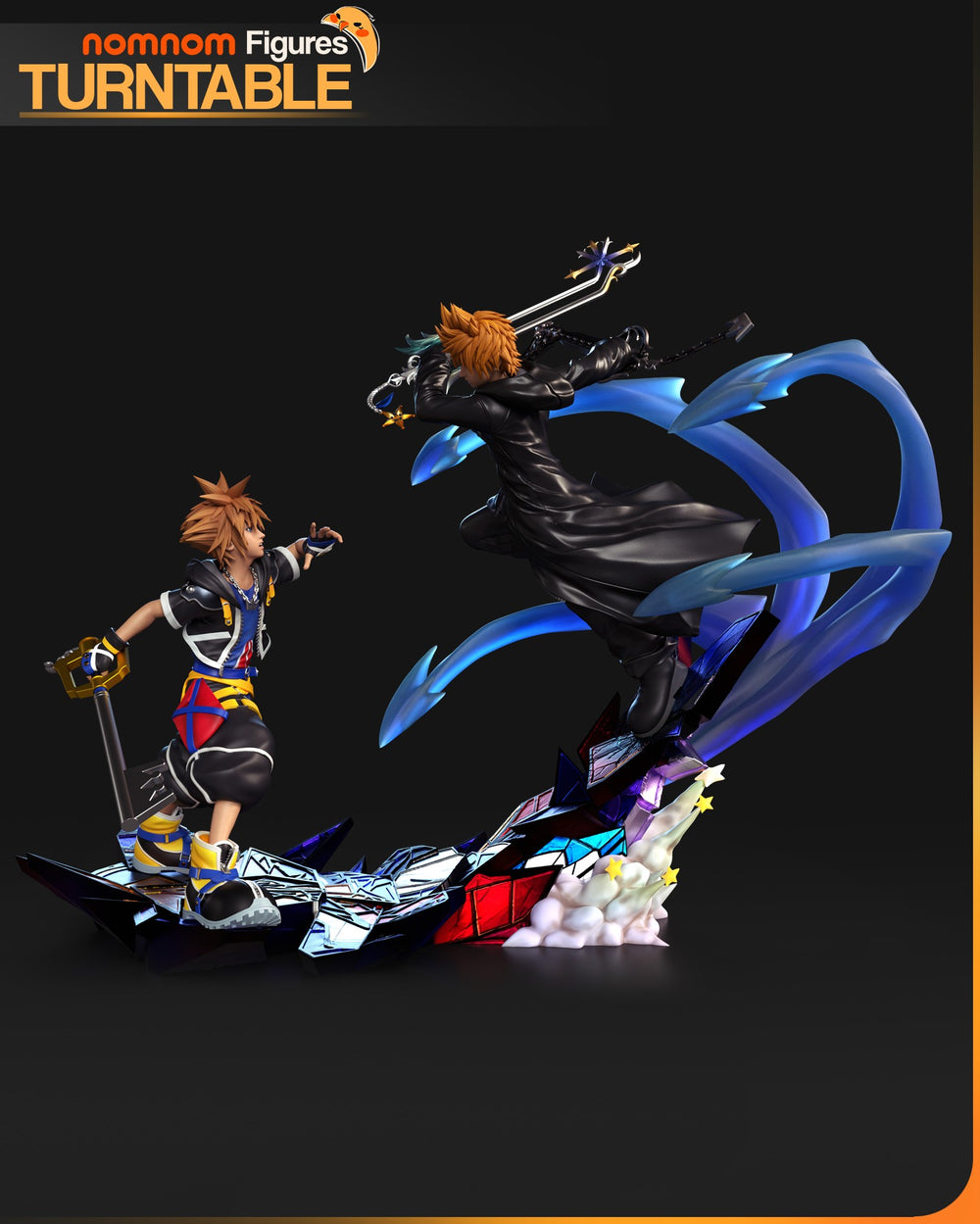 Roxas x Sora — Kingdom Hearts 2 Diorama — Statue by NomNom
