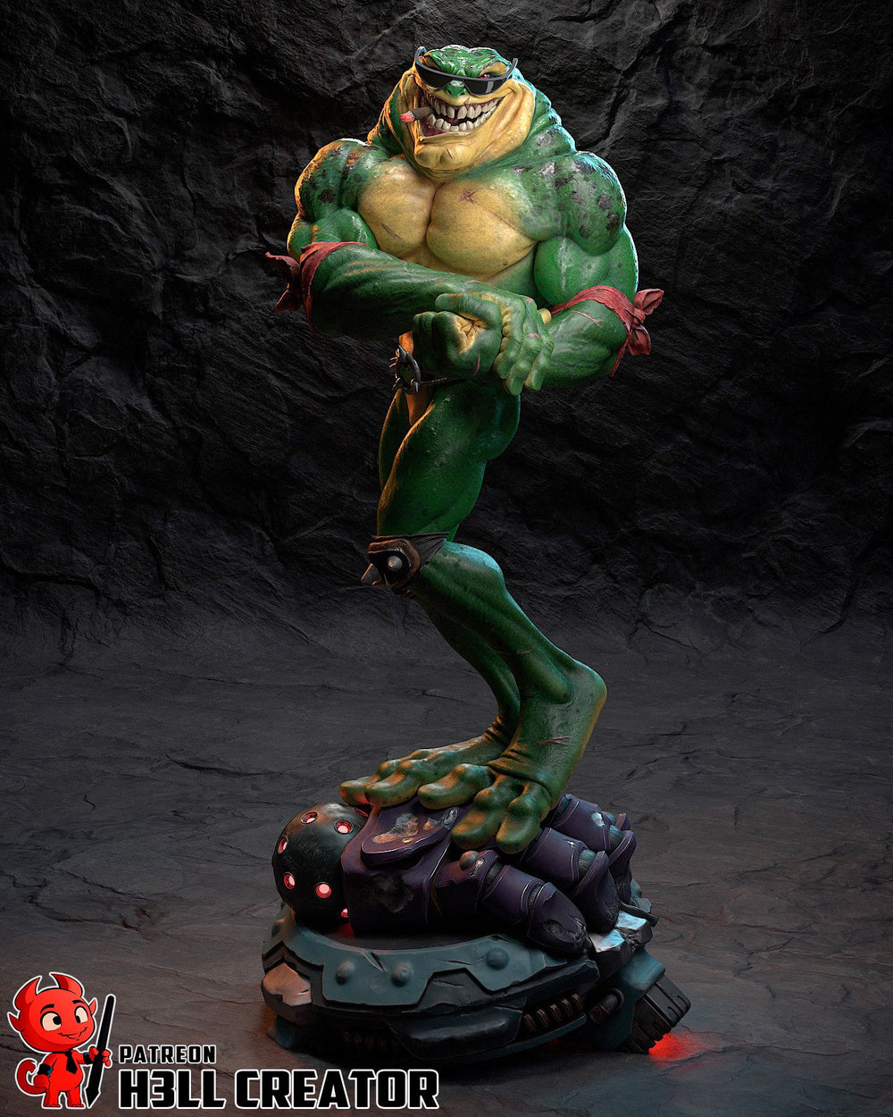 Rash — battletoads — Statue by H3llcreator