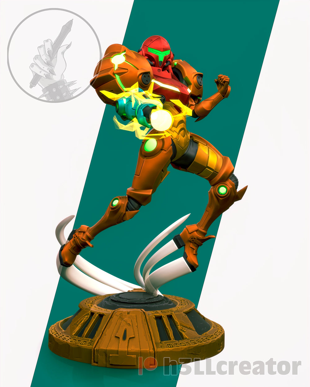 Samus Full Armor version — metroid — Statue by H3llcreator