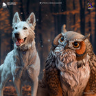 Scratch and Owlbear Cub — Baldur's Gate 3 — Statue by Bulkamancer
