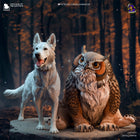 Scratch and Owlbear Cub — Baldur's Gate 3 — Statue by Bulkamancer