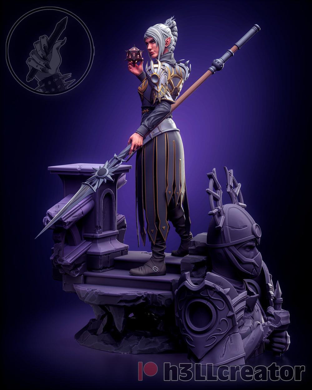 Shadowheart Dark Justiciar — baldur's gate 3 — Statue by H3llcreator