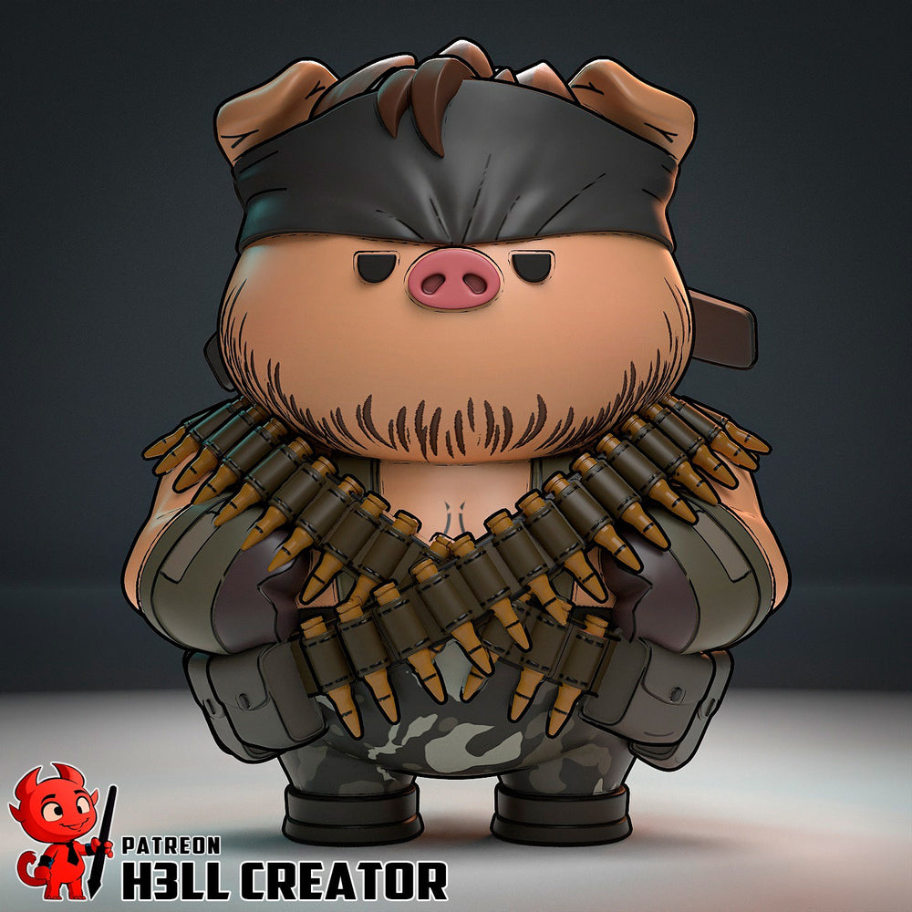 Solid Svin (Solid Snake) — metal gear solid — Statue by H3llcreator