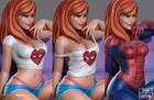Spiderman Mary Jane and Gwen Stacy — Statue by NomNom