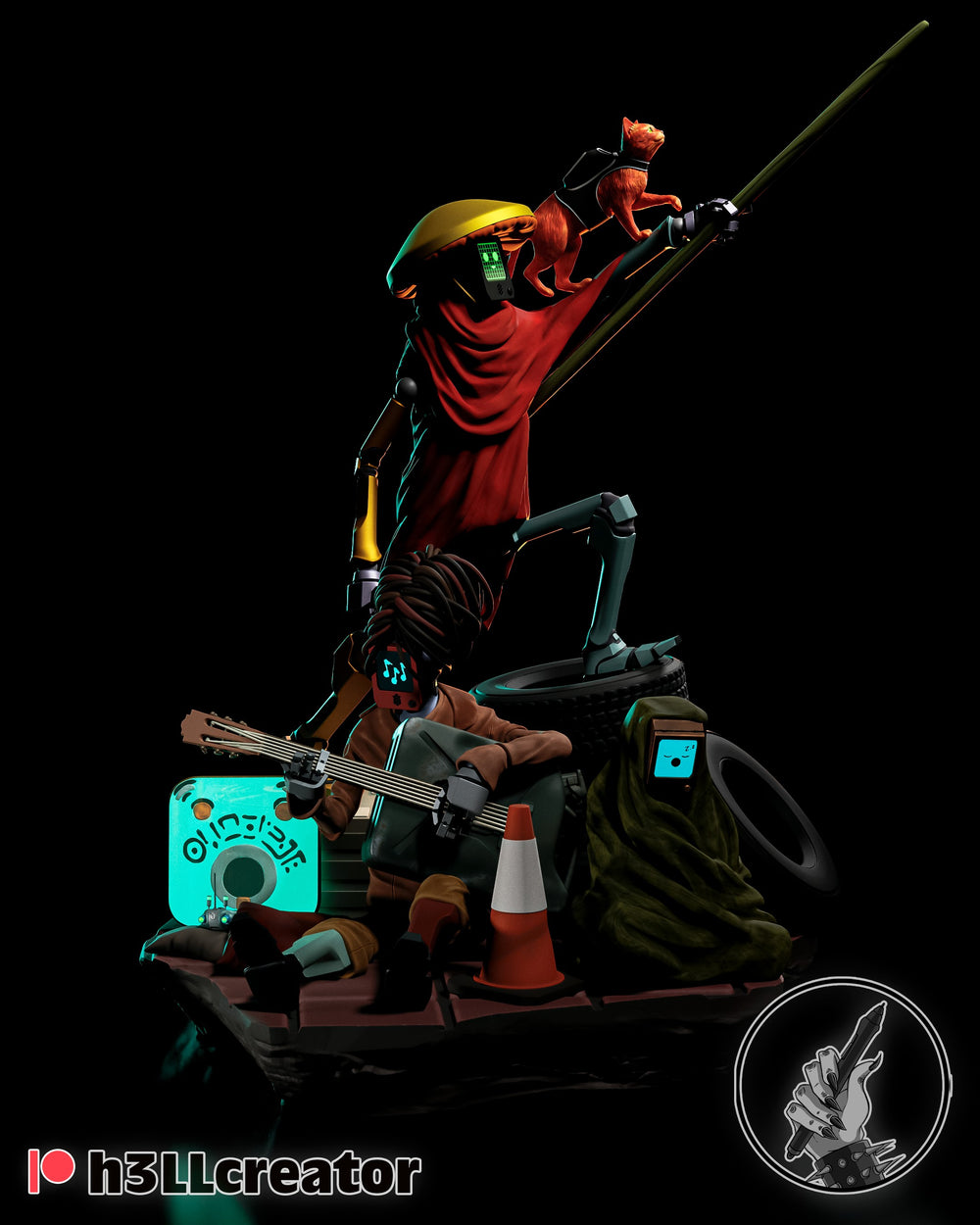 Stray diorama — annapurna-interactive — Statue by H3llcreator