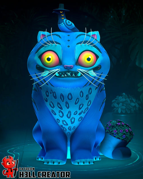 The Big Cat and the Crow — Statue by H3llcreator