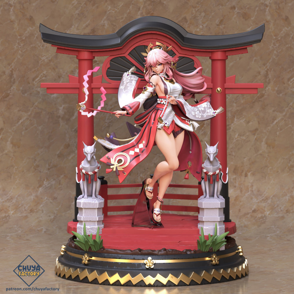 Yae Miko — genshin impact — Statue by Bulkamancer